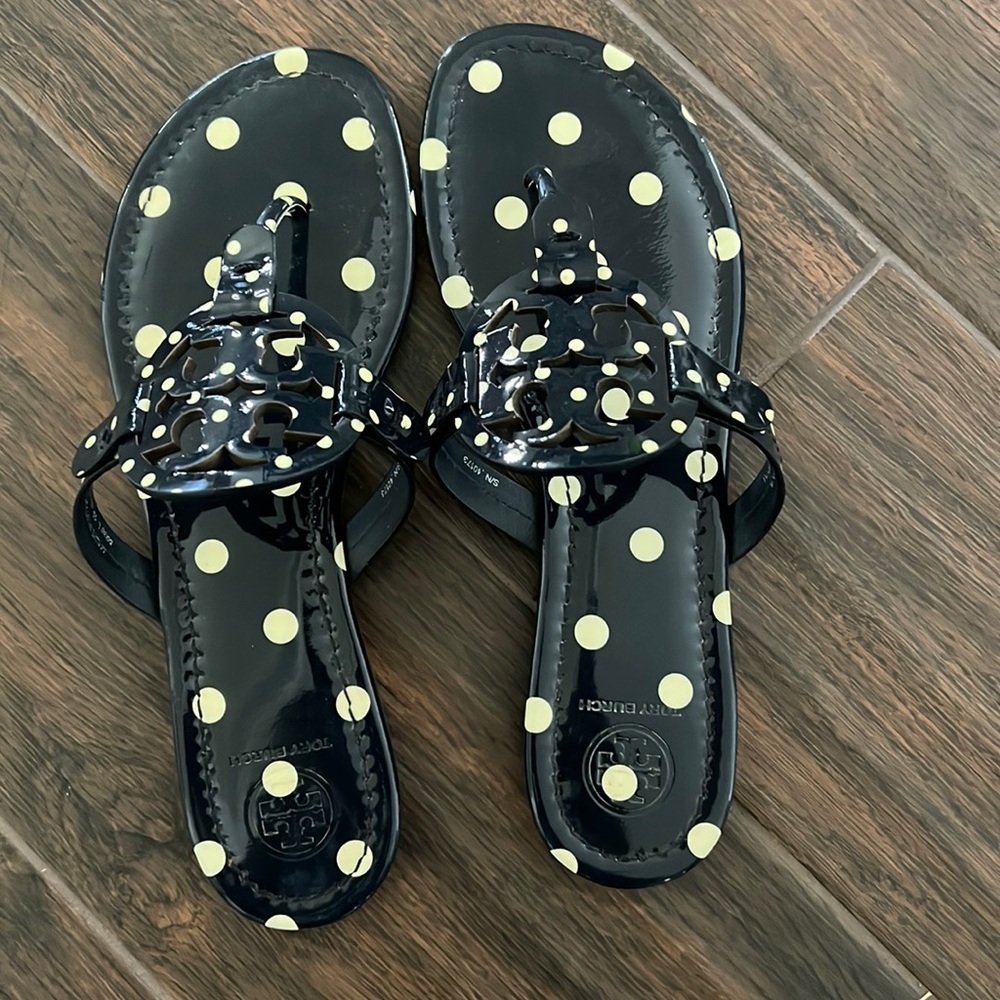 Tory Burch patent leather miller sandals